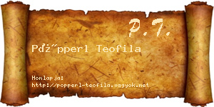 Pöpperl Teofila névjegykártya